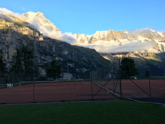 Murren Switzerland Tennis Court Views