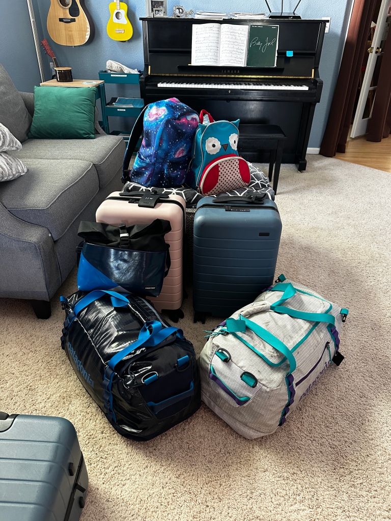 All our bags are packed. We're ready to go.